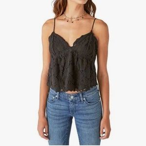 Lucky Brand Black Lace Tank Large